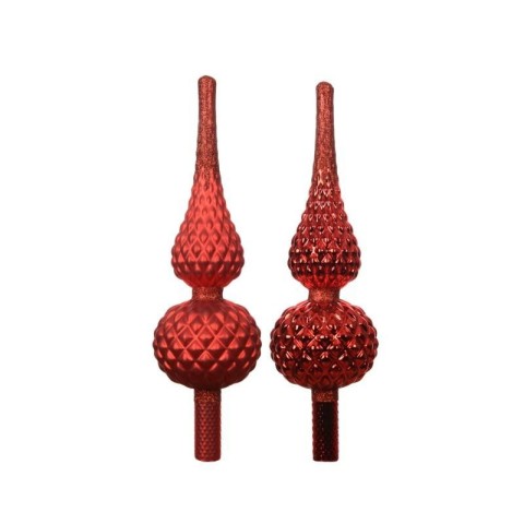 PUNTALE VETRO ROSSO PUNTA GLITTER H.30